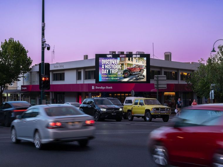 Gawk digital billboard at 89 Mitchell Street Bendigo